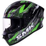 SMK Helmets – Stellar – Meteorite – Gloss Black Green Grey – Pinlock Anti Fog Lens Fitted Single Clear Visor Full Face Helmet – GL286 - LRL Motors