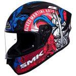 SMK Helmets – Stellar – Samurai – Matt black Red – Pinlock Anti Fog Lens Fitted Single Clear Visor Full Face Helmet – MA253 - LRL Motors