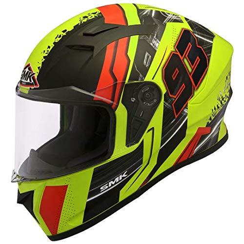 SMK Stellar Swank Clear Visor Matt Yellow Black and Red - LRL Motors