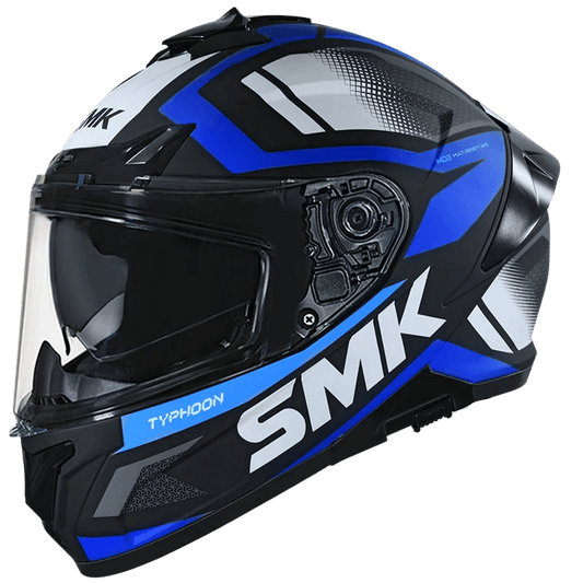 SMK Typhoon Thorn Black Blue White Matt (MA251) Helmet - LRL Motors