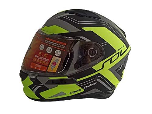 SOL HELMET - SF-6 AURUM MATT GRAY/FLUROESCENT YELLOW - LRL Motors