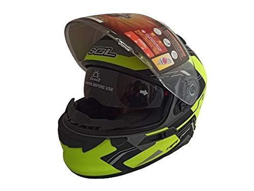 SOL HELMET - SF-6 AURUM MATT GRAY/FLUROESCENT YELLOW - LRL Motors