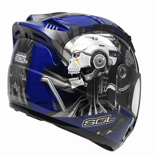 SOL HELMET - SL-68S II Metalman Blue/ Silver - LRL Motors