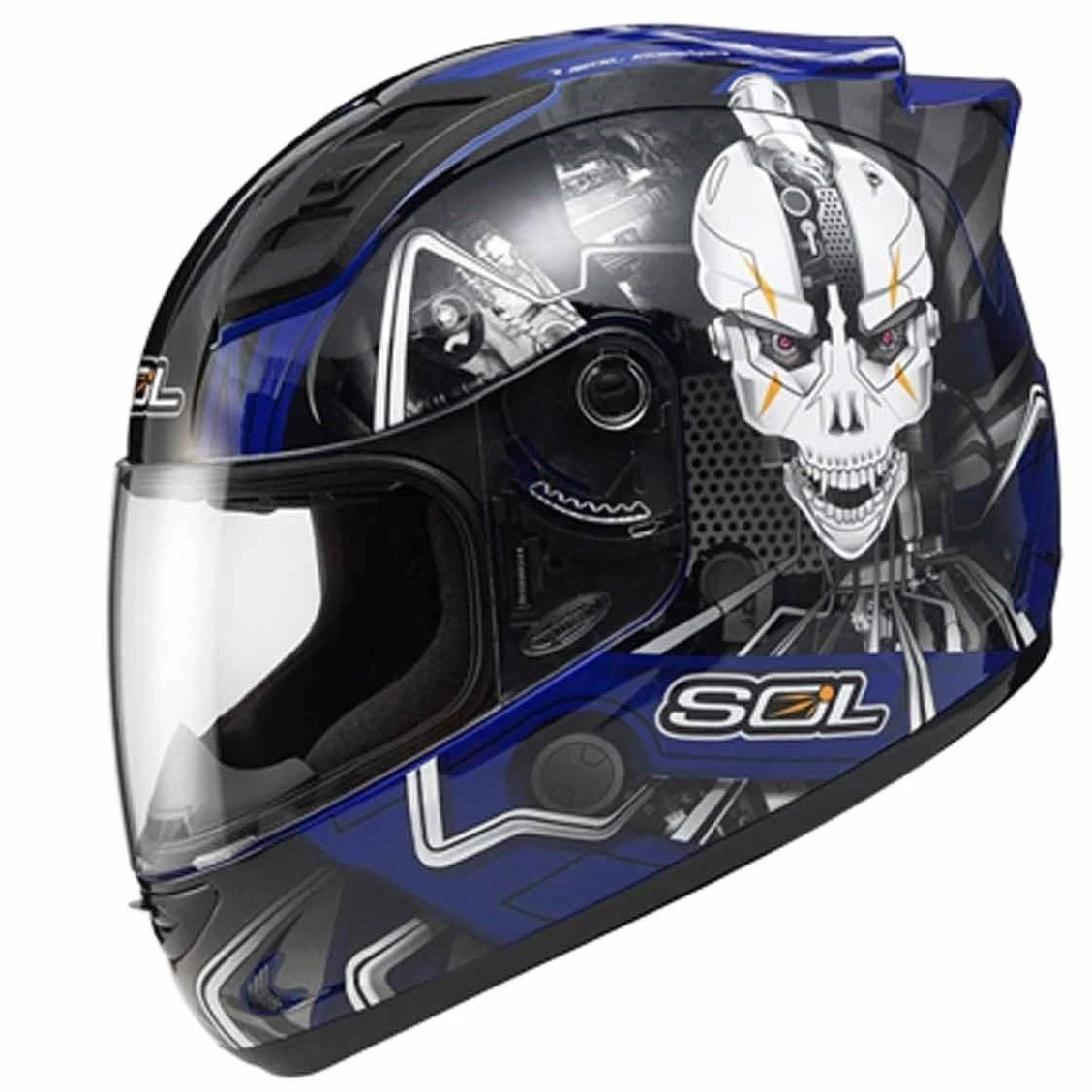 SOL HELMET - SL-68S II Metalman Blue/ Silver - LRL Motors