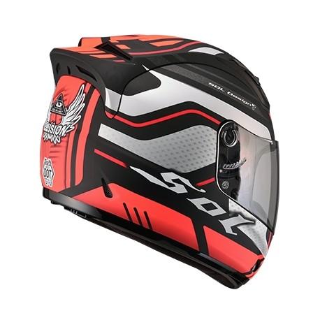 SOL HELMETS - SL-68S II Illusions Helmet GLOSSY ORENGE SILVER. - LRL Motors