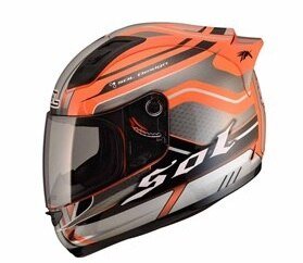 SOL SL68S II ILLUSION HELMETS (S, ORANGE/SILVER) - LRL Motors