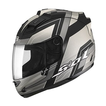 SOL SL68S INFINITY Full Face Helmet (S, MATT BLACK/GREY) - LRL Motors