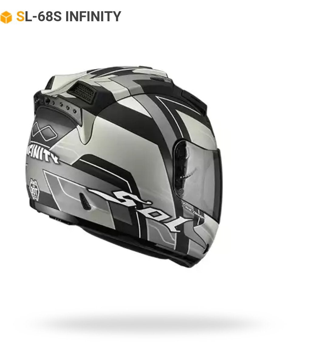 SOL SL68S INFINITY Full Face Helmet (S, MATT BLACK/GREY)