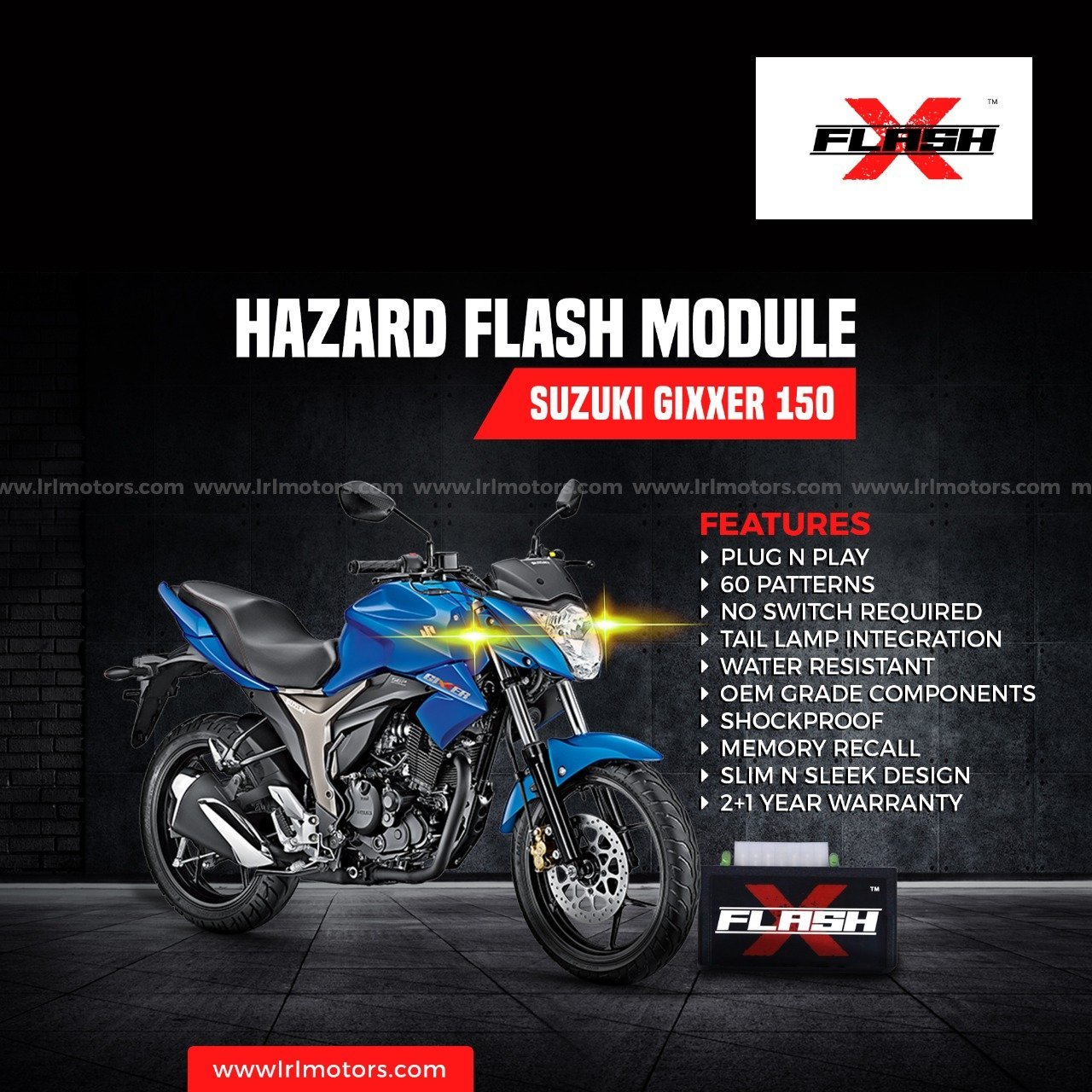 SUZUKI GIXXER 150 FlashX Hazard Flash Module, Blinker/Flasher - LRL Motors