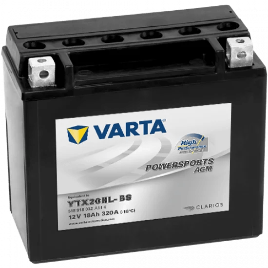 VARTA Powersports AGM YTX20HL-BS 18AH - LRL Motors