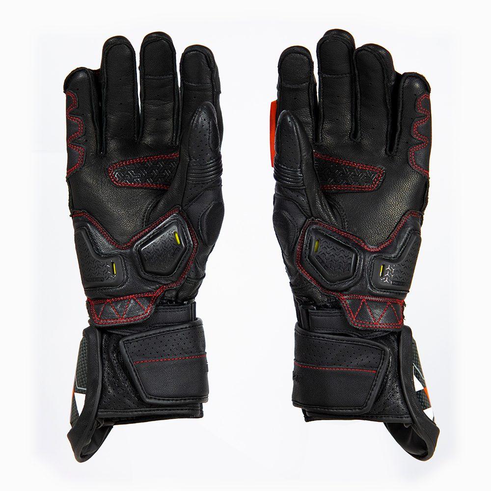 ViaTerra Grid – Full Gauntlet Leather Gloves (Black) - LRL Motors