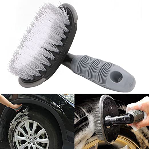 Wheel Tire Rim Scrub Brush Hub Clean Wash Useful Brush Car Truck Motorcycle Bike Washing Cleaning Tool - LRL Motors