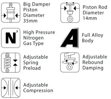 Yamaha Aerox Racing Boy shock absorber DB-5 series - LRL Motors