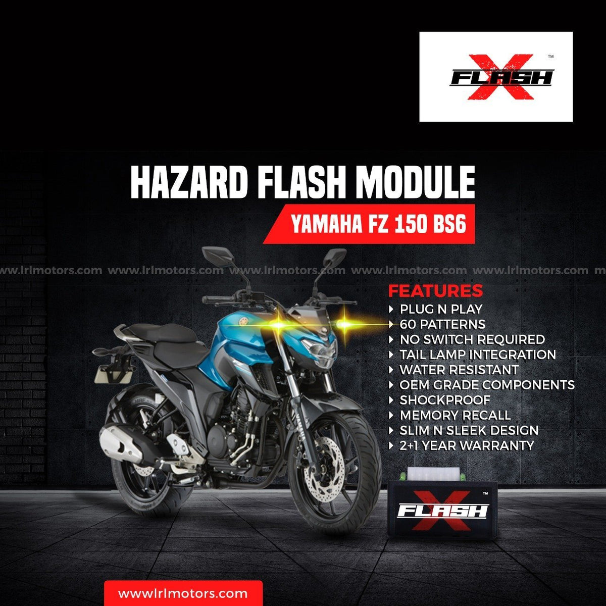 YAMAHA FZ 150 BS6 FlashX Hazard Flash Module, Blinker/Flasher - LRL Motors
