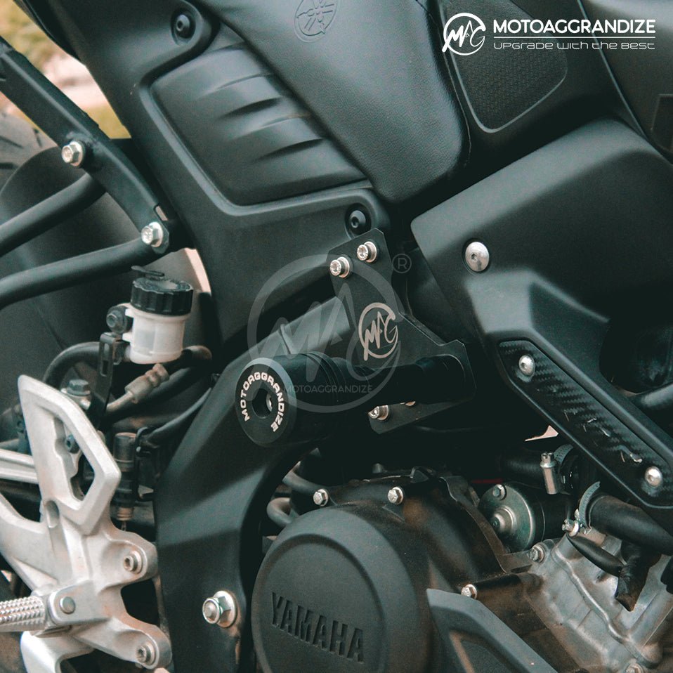 Yamaha R15 V2 | R15 V3 | R15S | MT-15 Motoaggrandize Frame Slider Crash Protector - LRL Motors