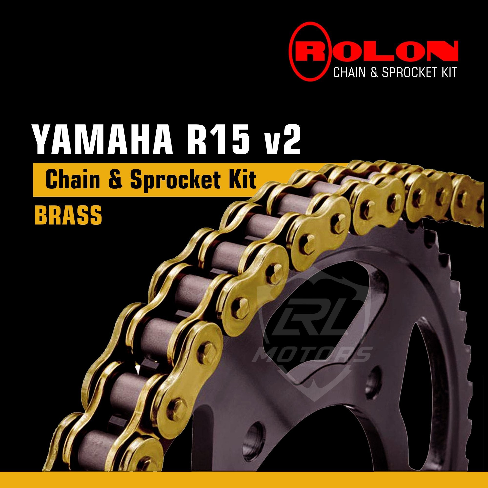 Yamaha R15 v2 Rolon Brass chain & Sprocket Kit - LRL Motors