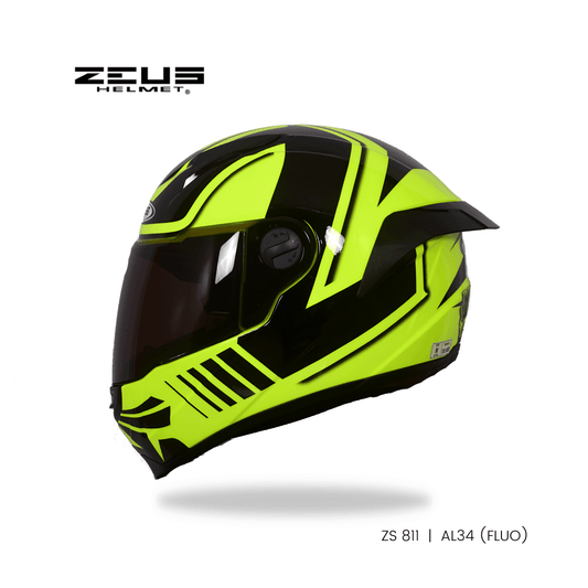 ZEUS ZS-811 AL 34 HELMET – FLUO YELLOW BLACK - LRL Motors