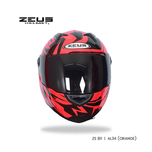 ZEUS ZS-811 AL 34 HELMET NEON ORANGE BLACK - LRL Motors