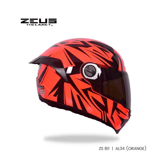 ZEUS ZS-811 AL 34 HELMET NEON ORANGE BLACK - LRL Motors