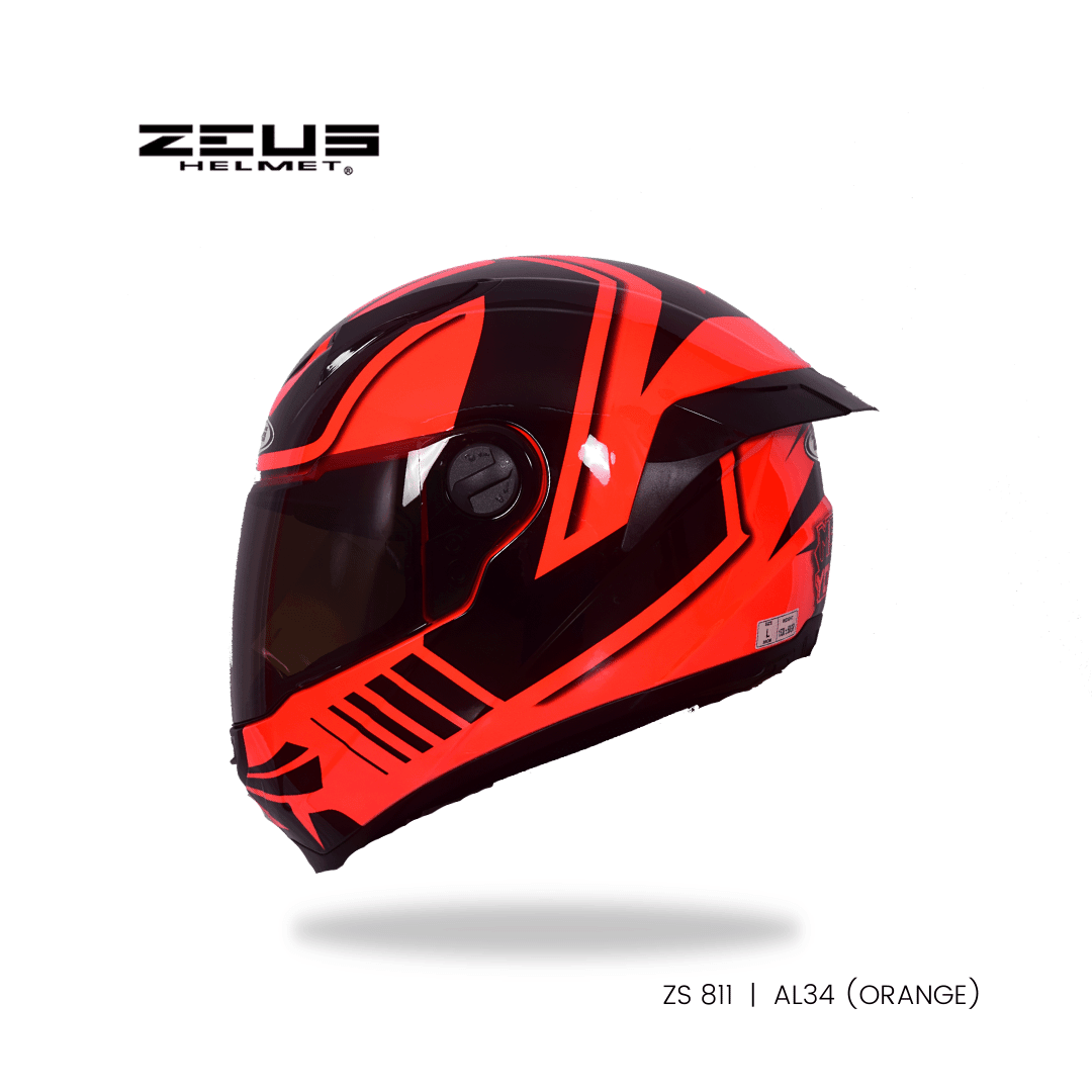ZEUS ZS-811 AL 34 HELMET NEON ORANGE BLACK - LRL Motors