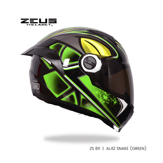 ZEUS ZS-811 AL 42 HELMET – GREEN BLACK - LRL Motors