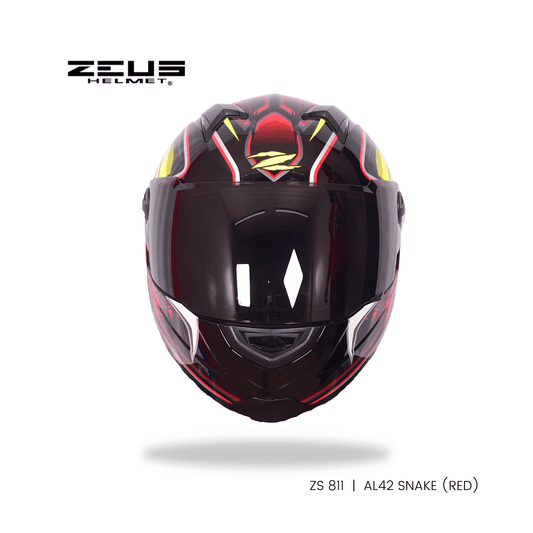 ZEUS ZS-811 AL 42 SNAKE HELMET – RED BLACK - LRL Motors