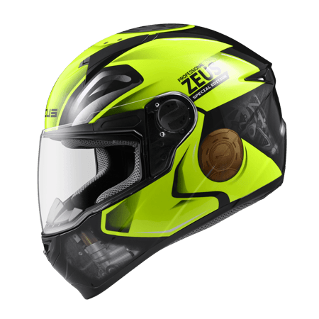 ZEUS ZS-811 BLACK AL39 FLUROESCENT YELLOW HELMET - LRL Motors