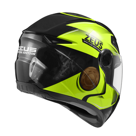 ZEUS ZS-811 BLACK AL39 FLUROESCENT YELLOW HELMET - LRL Motors
